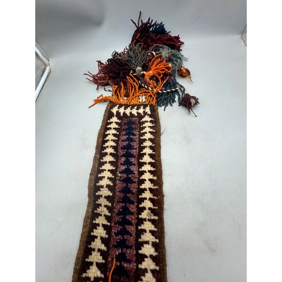 Handwoven Wool Tribal Decorative Belt With Tassels table runner wall table decor - Picture 2 of 5